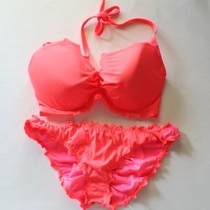 Victoria Secret Bikini Top 36DD Bottom L Lined